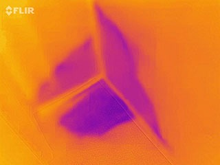 bedroom wall with thermal imaging