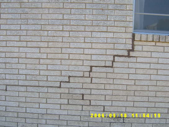 cracks in exterior wall