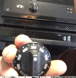 oven temperature knob