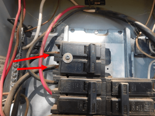 backfed breaker- retaining screw