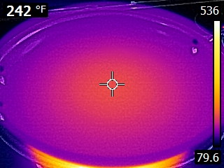 thermal image of hot pan