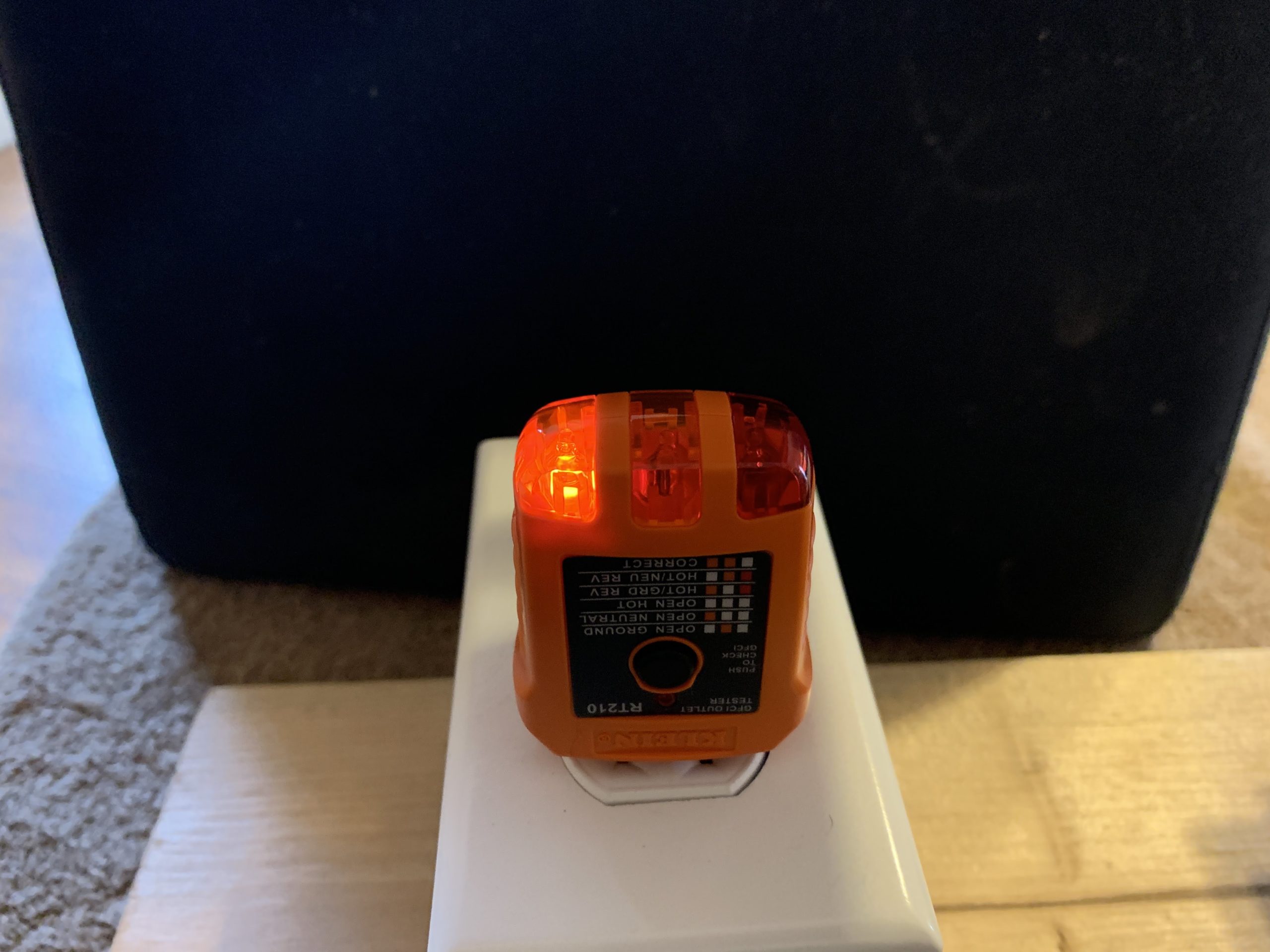 3 light tester- open neutral no load