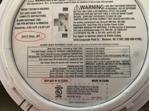 smoke detector with dates