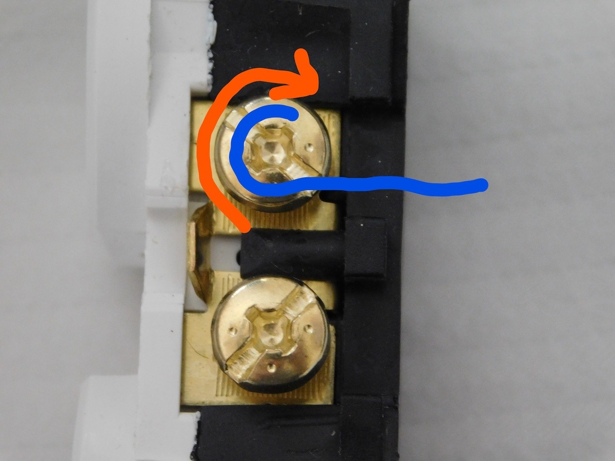 correctly placing the wire- fixing reversed polarity