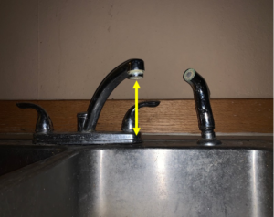 faucet to flood rim- air gap