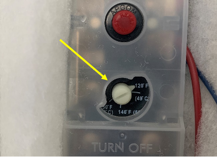 water heater- thermostat adjustment